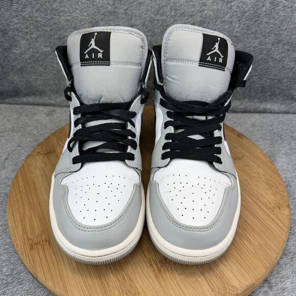 Nike Air Jordan 1 Mid Shoes Mens Size 9 Gray White Basketball Sneaker 554724-092 main image 9
